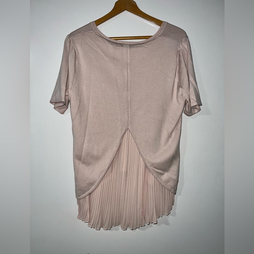 MARBLE Women’s Blouse, Light Pink/Mauve, Pleated, Size Large, NWT - Picture 3 of 14